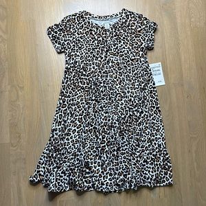 Nordstrom Leopard Print Swing Dress Girls Size M 8/10